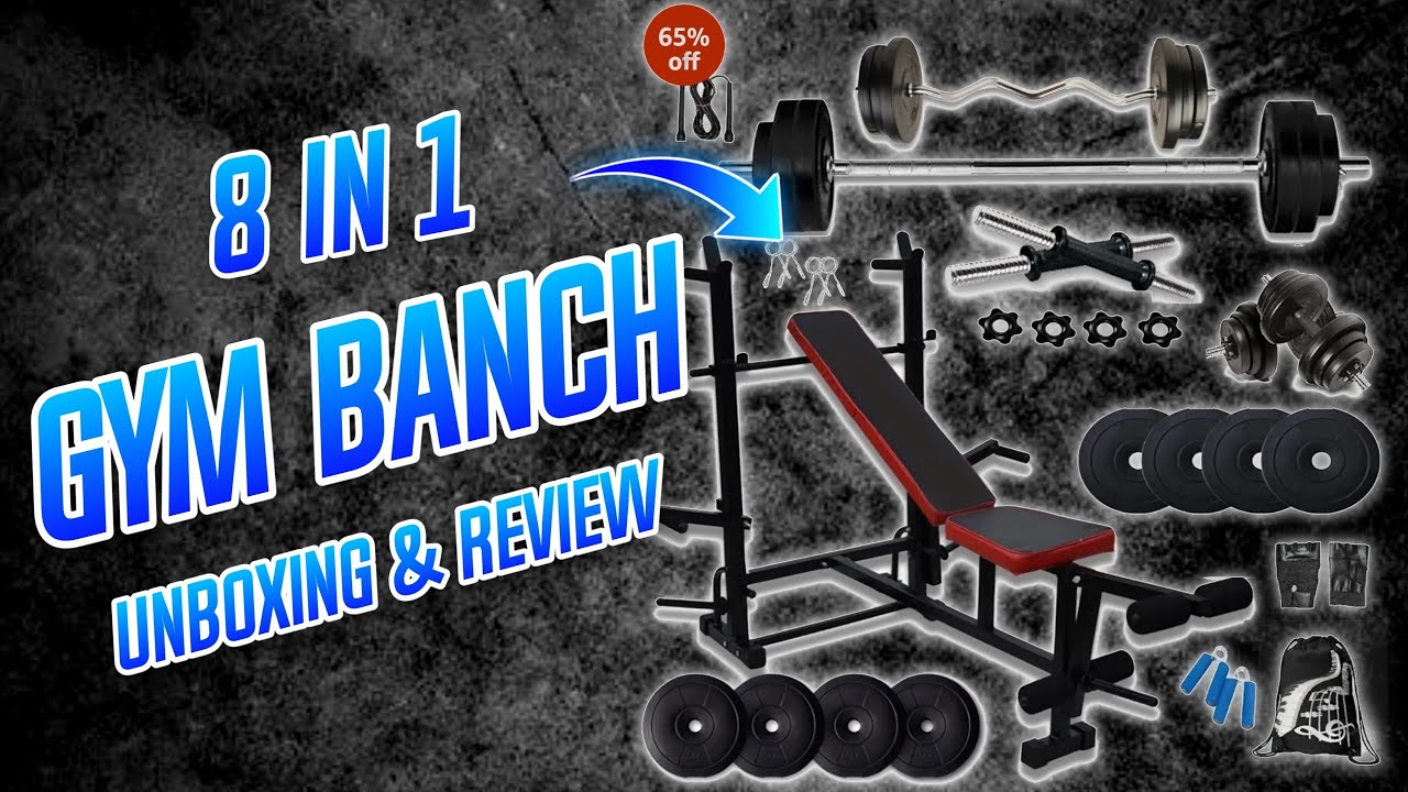 Unboxing 8 in 1 Exercise Banch Home Gym Workout