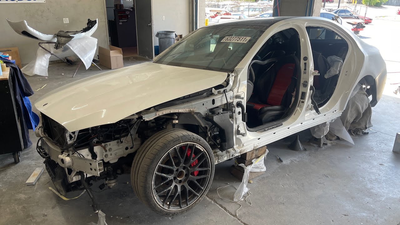 Painting The Mercedes Benz  C63S AMG's Hidden damage! More bodywork!!