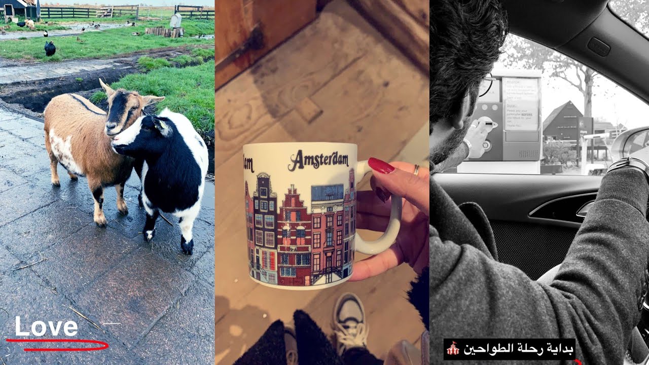 سنابات أفنان الباتل مع زوجها عبدالعزيز الناصر في هولندا ( رحلة الطواحين )