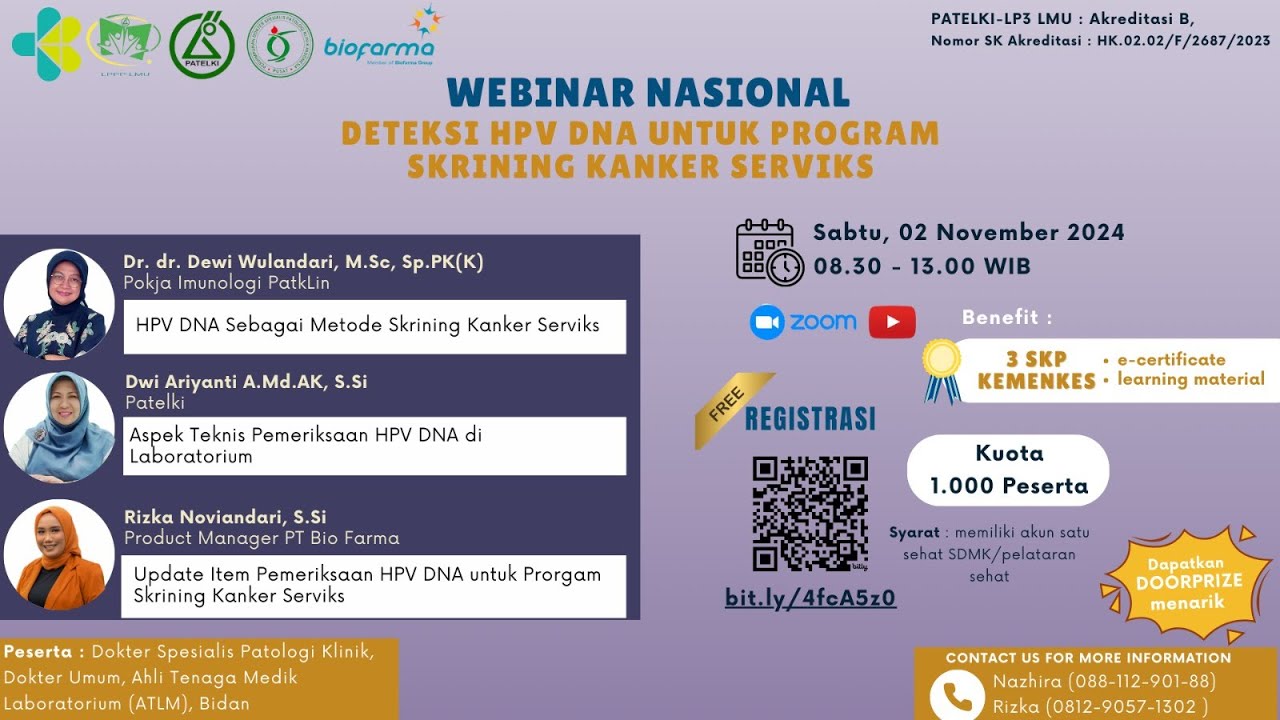 Webinar Nasional: Deteksi HPV DNA untuk Program Skrining Kanker Serviks