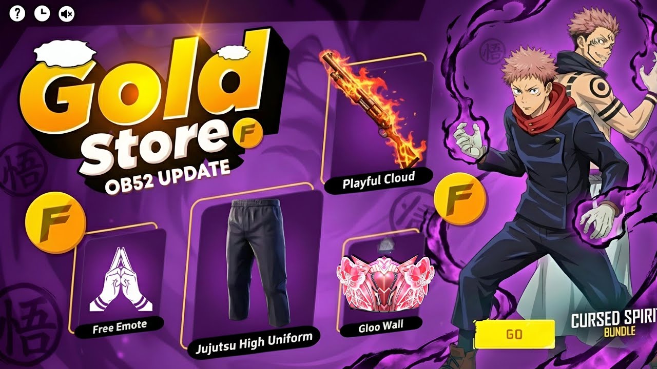 OB52 Gold Store Update New Rewards 💥😮| Store Update Free Fire | free fire new event | ff new event