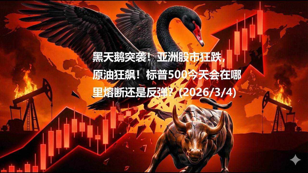 黑天鹅突袭！亚洲股市暴跌，原油狂飙！标普500今天会在哪里熔断还是反弹？(2026/3/4)