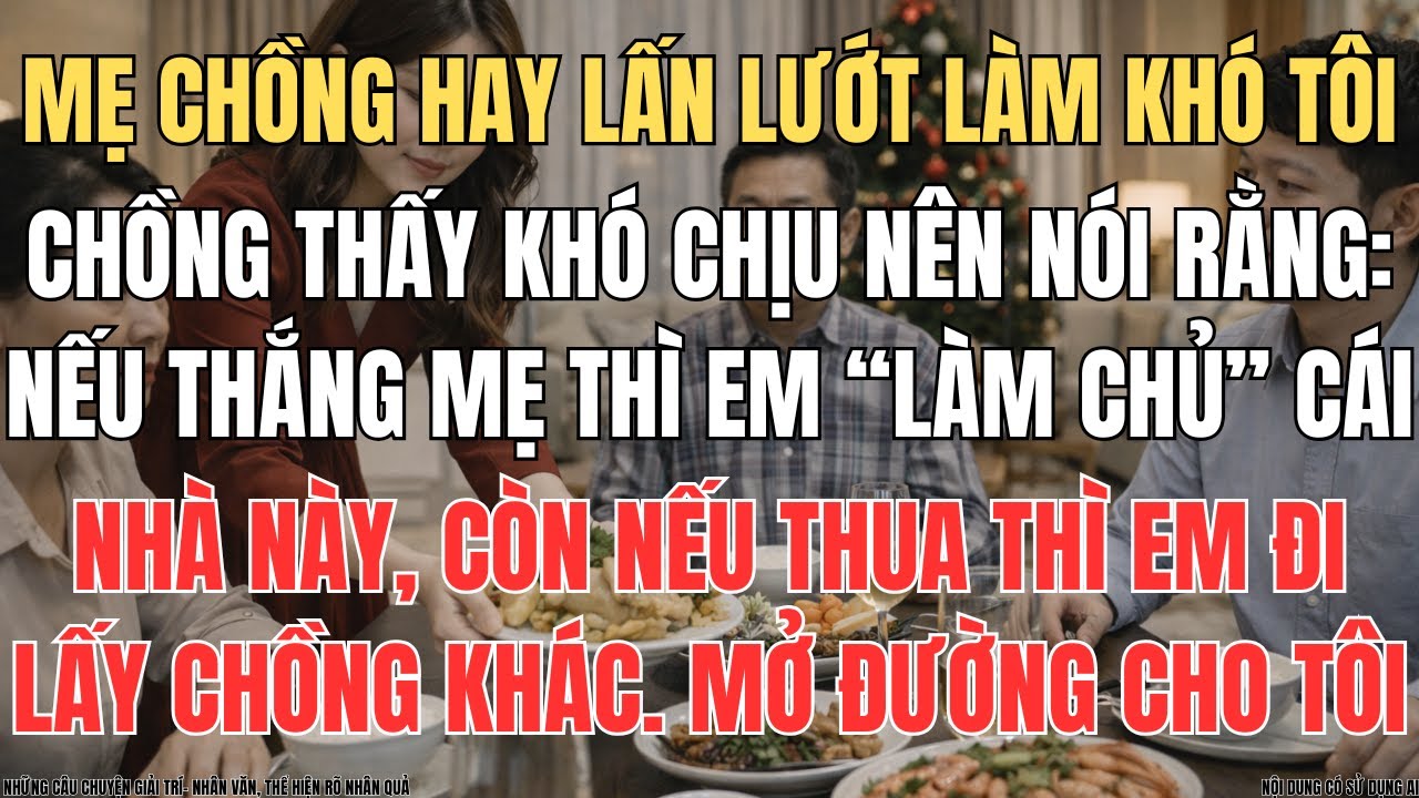 Chồng Tôi Nói: Nếu Thắng Mẹ Thì Em Làm Chủ Căn Nhà, Nếu Thua Thì Đi Lấy Chồng Khác ...