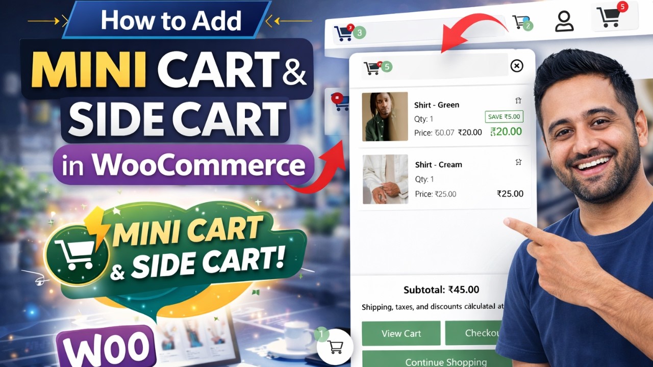 How to Add Side Cart and Mini Cart in WooCommerce | WordPress eCommerce Tutorial