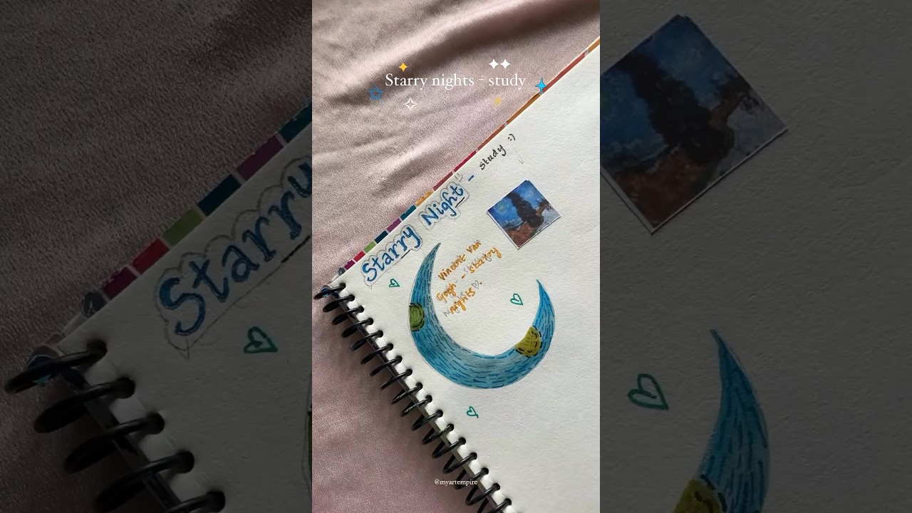 Starry nights study | part two soon | #art #acrylicpainting #painting #aesthetic #journal #vangogh