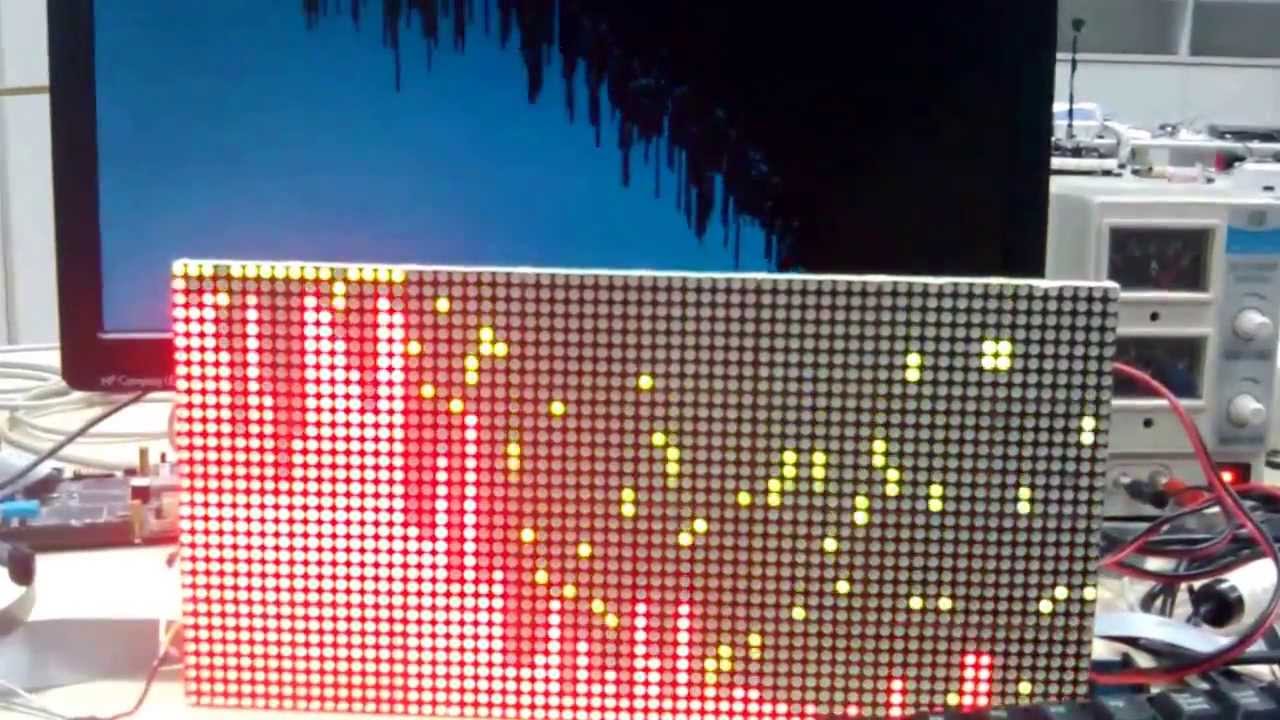 Music FFT waveform on double color LED arry screen based on stm32