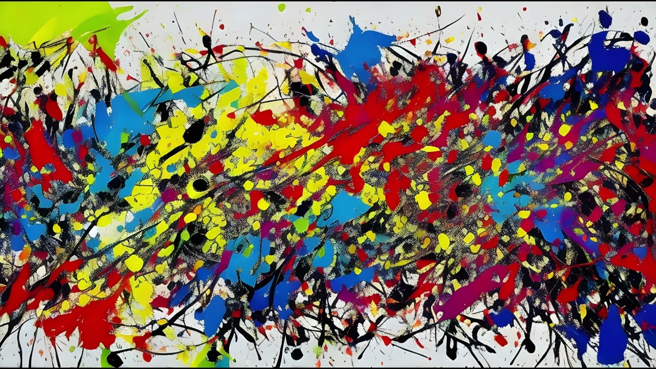 Jackson Pollock Style Art TV Screensaver – TV Wallpaper – 1 Hour – No Music, No Sound