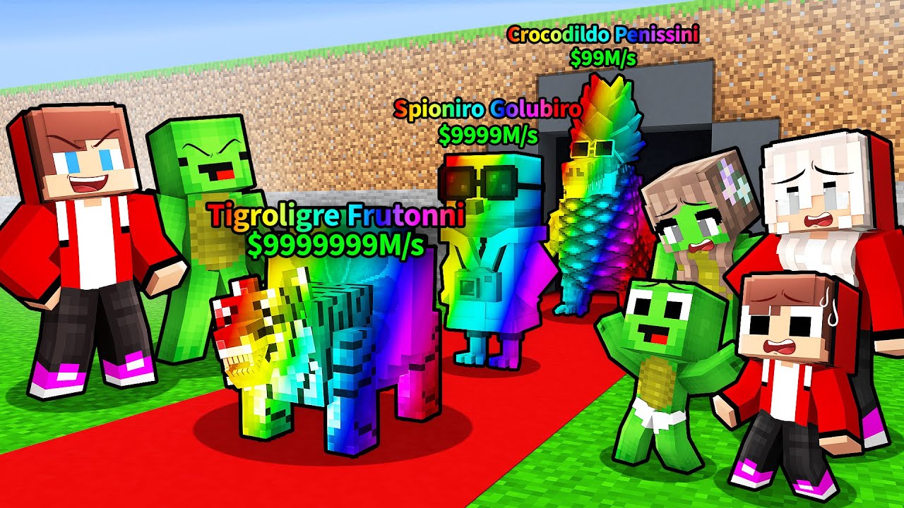 JJ and Mikey Steal Families Brainrot in Minecraft (Maizen)