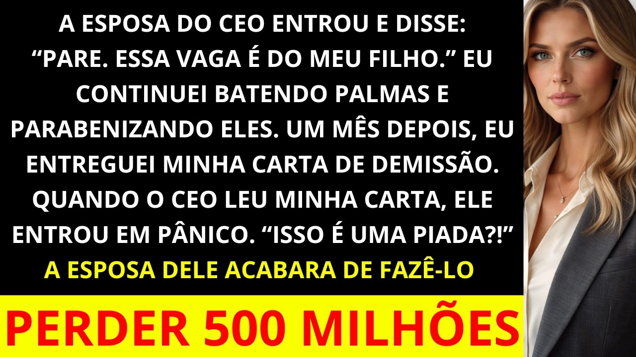 A esposa do CEO ignorou meus cinco anos de desempenho e promoveu o filho dela. Quando me demiti...