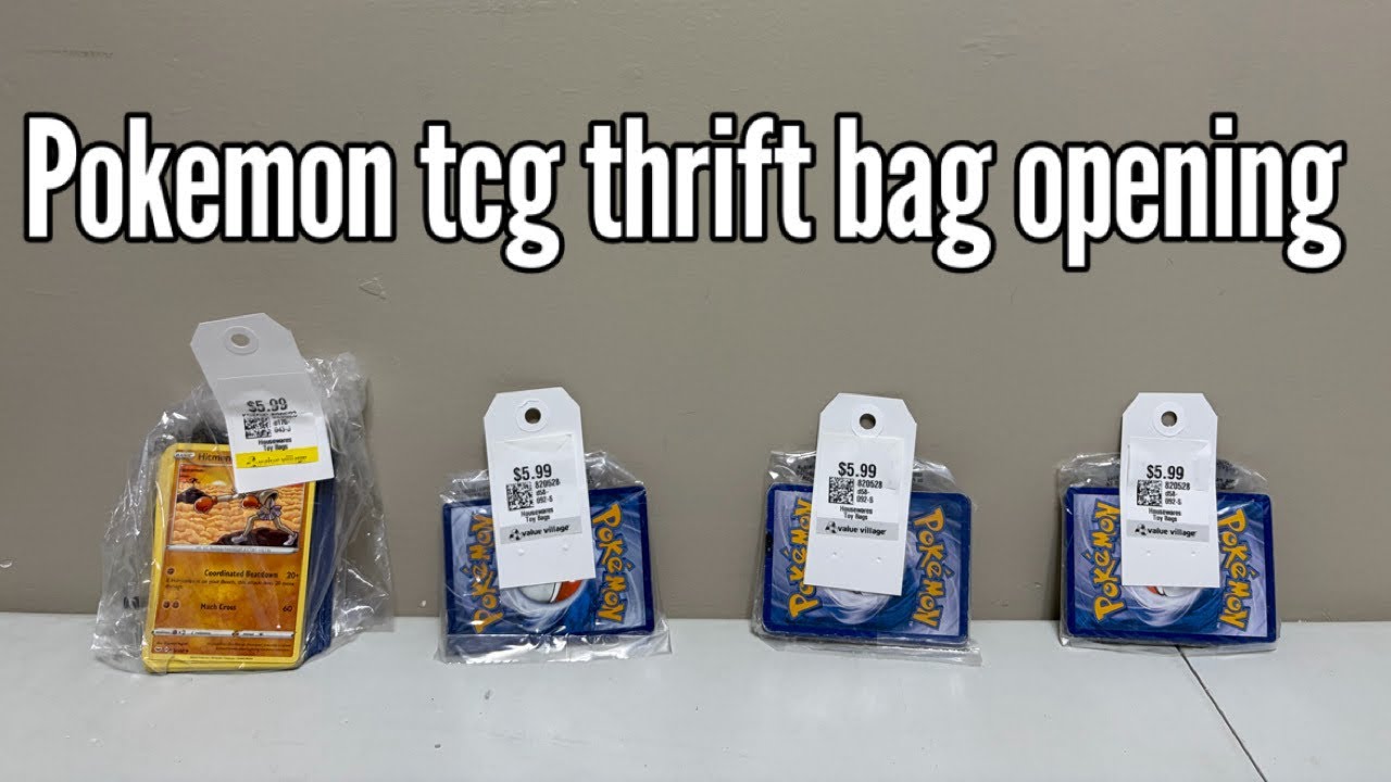 Let’s open four bags of Pokémon thrift store packs