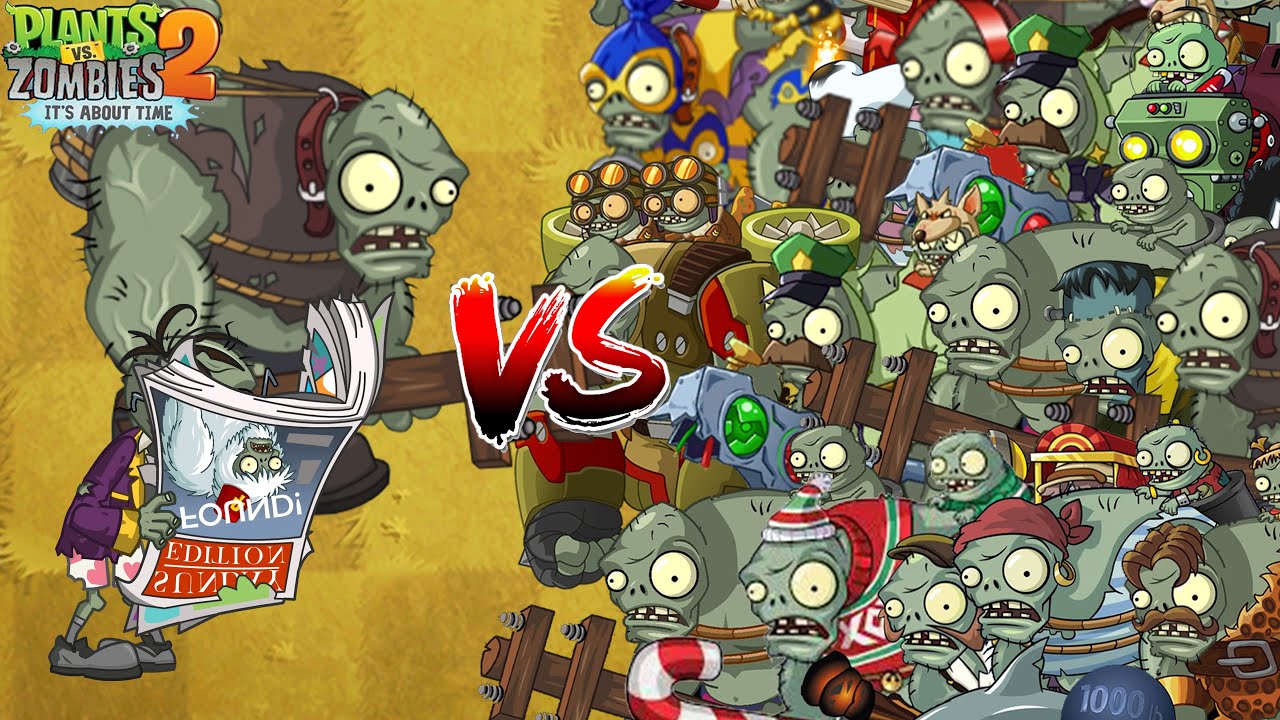 PvZ 2 Tournament Gargantuar- Newspaper, Tutorial Gargantuars Vs 32 Gargantuar Zombie Teams