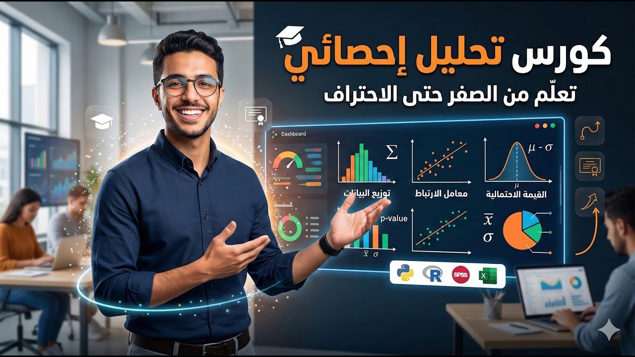 Session 1 -  أساسيات الإحصاء التي يحتاجها كل محلل بيانات (المجتمع، العينة، وأنواع المتغيرات)