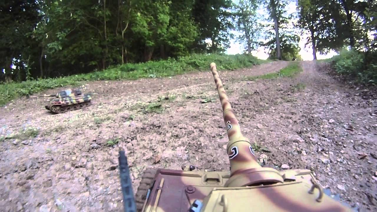 Tamiya King Tigers in the mud onboard