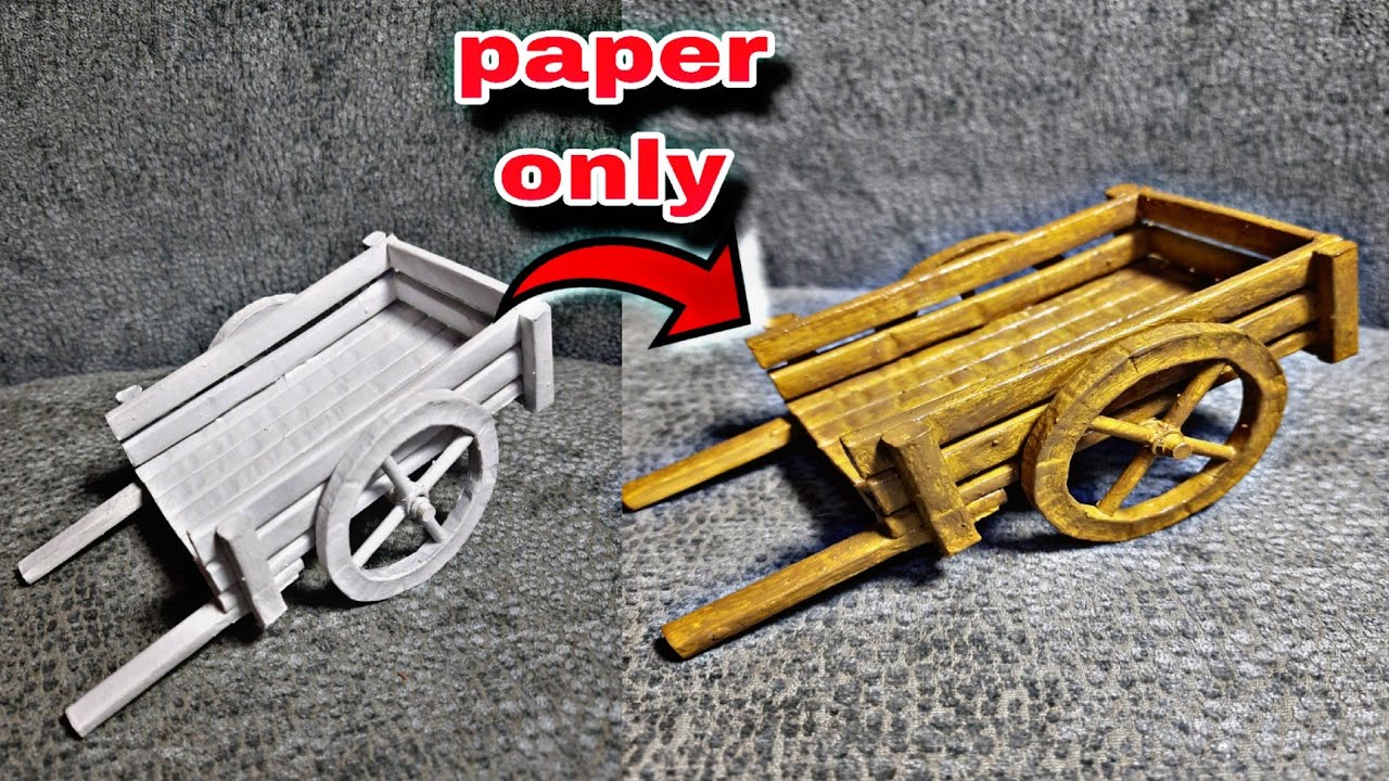 Making miniature cart out of paper diorama