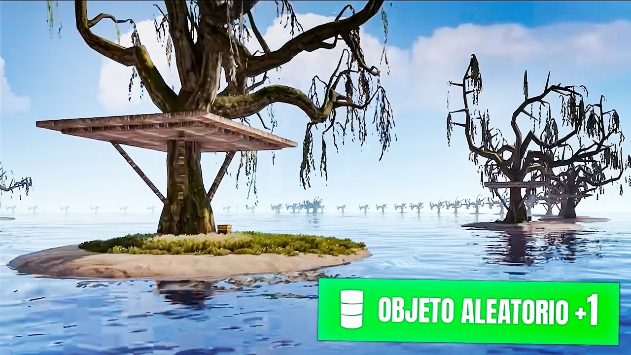 Le dimos a 150 JUGADORES su propia ISLA ÁRBOL en Rust (con Objetos RANDOM) - Gameplay español