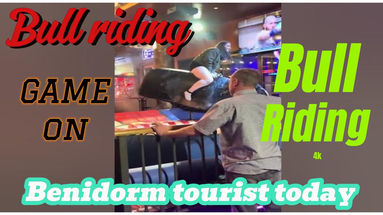 Last night crazy 🤪 bull 🐂 riding in benidorm Spain 🇪🇸 | Benidorm bull 🐂