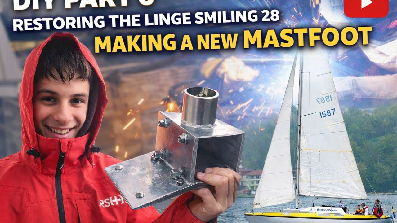 Making my a new mastfoot DIY part 6 of restoring the Linge  Smiling 28  # sailboat #restoration 