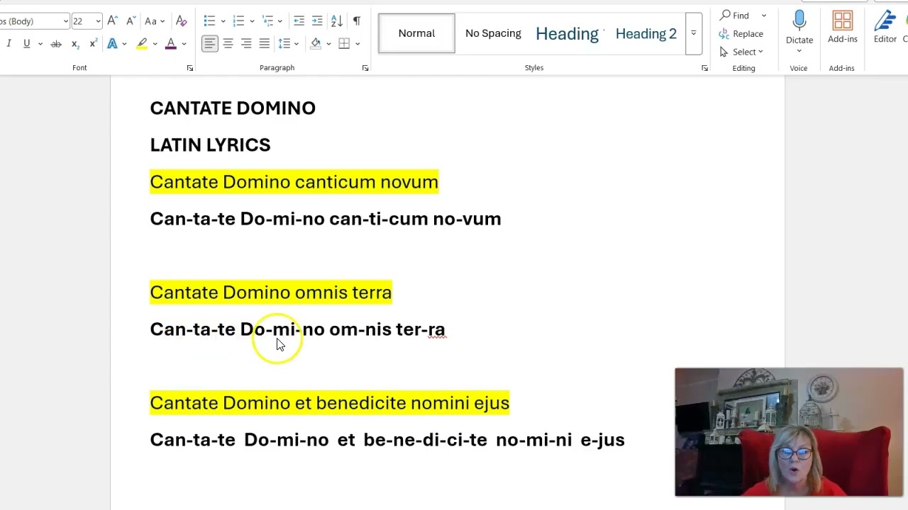 Cantate Domino Pronunciation