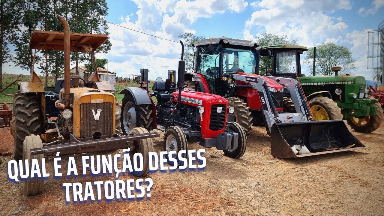 TODOS OS TRATORES REUNIDOS. A PEDIDO DOS INSCRITOS EXPLICANDO A FUNÇÃO DE CADA UM NA FAZENDA.