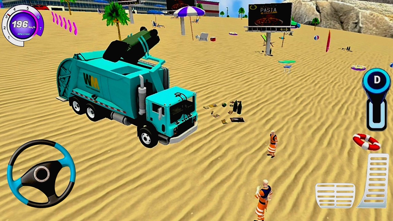 Garbage Truck Simulator Gameplay 2026 💥 || Cleaning Beach || Garbage Truck 3D || #garbagetruck