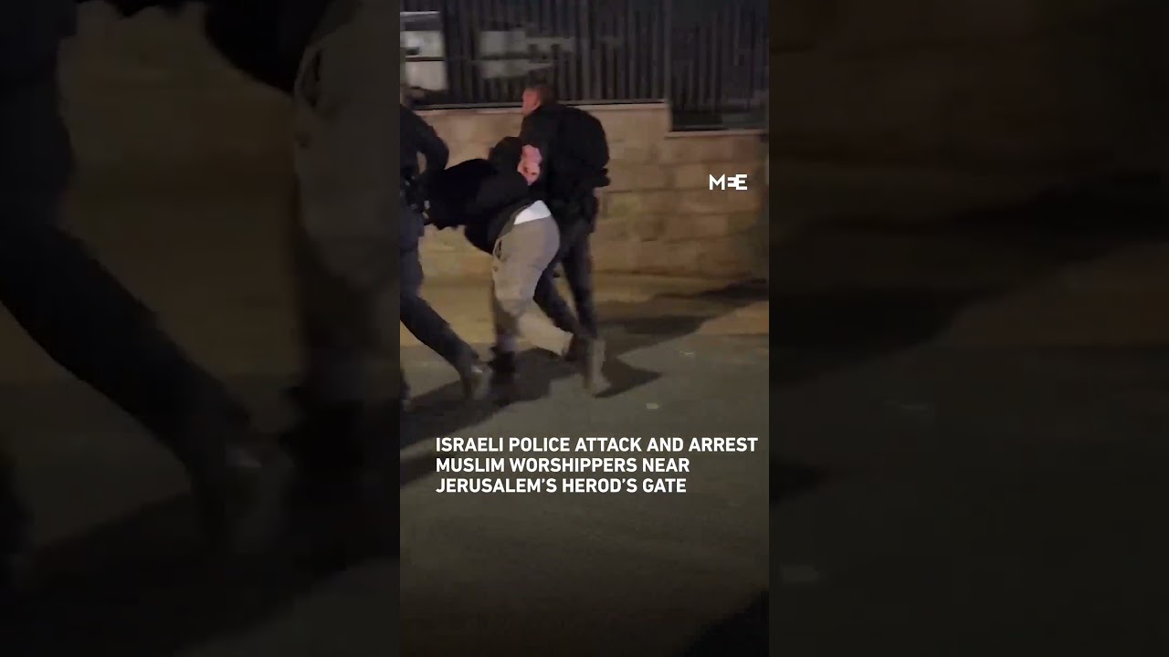 Israeli police attack and arrest Muslim worshippers near Jerusalem&rsquo;s Herod&rsquo;s Gate