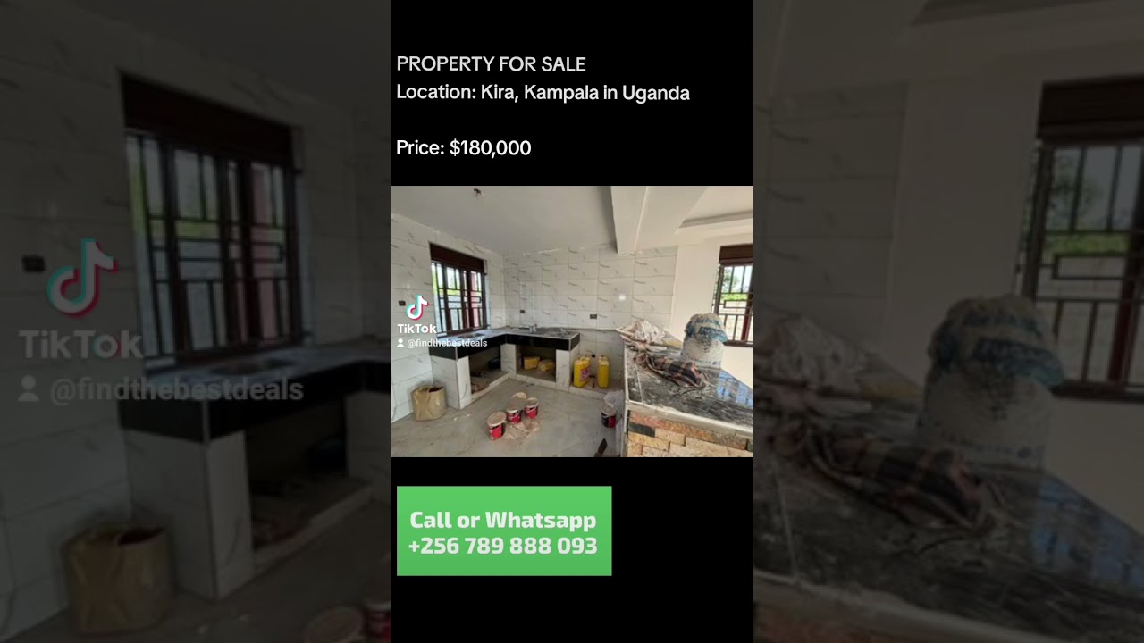 Property for sale in Uganda. Located in Kira town, Kampala. Price: $180,000.