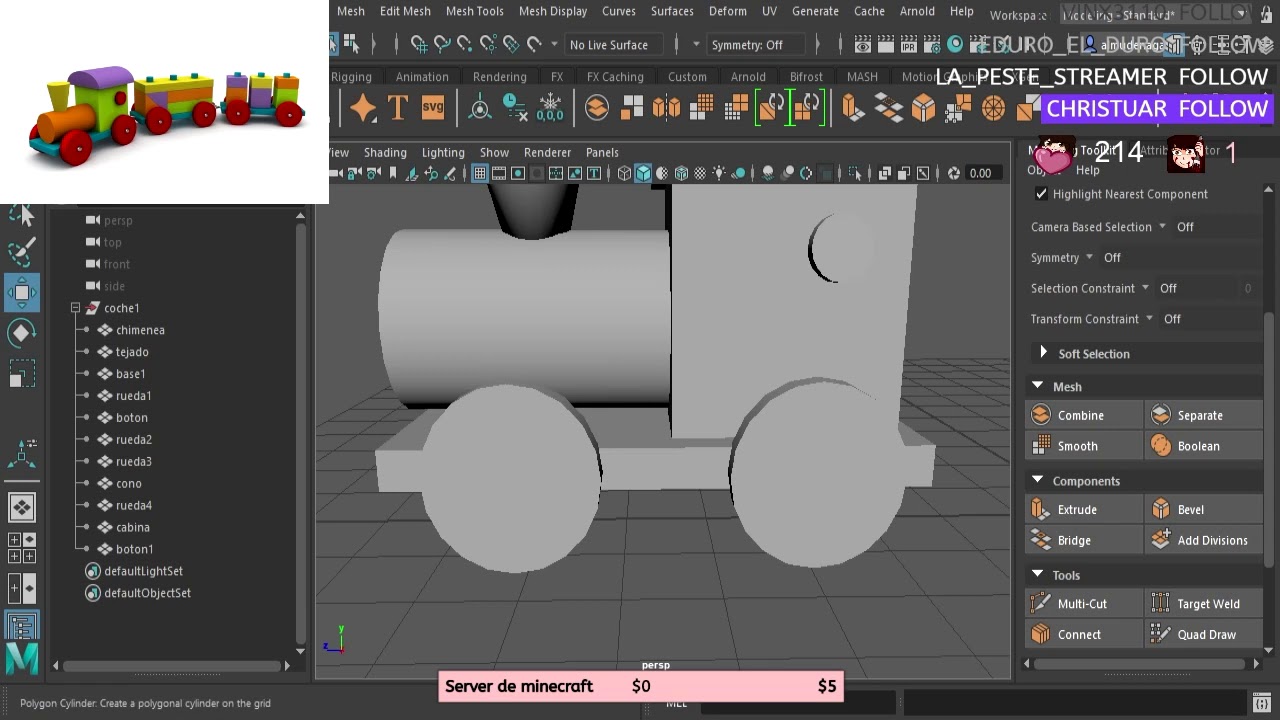 Maya autodesk-Tren de juguete (trabajo de clase)