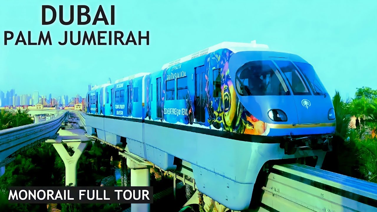 Dubai Palm Jumeirah |4K| Dubai Palm MONORAIL Complete Ride 2022 🇦🇪