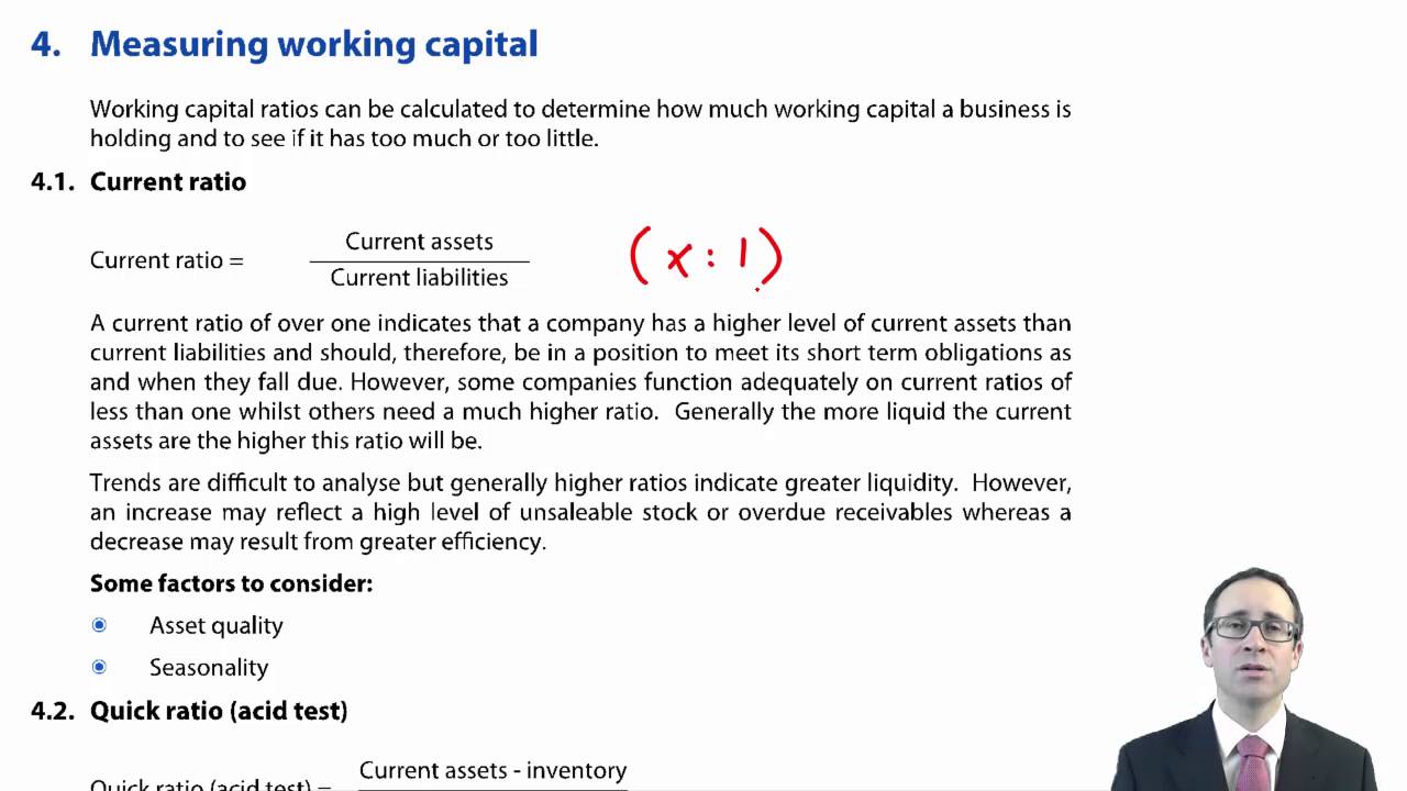 CIMA F1 Measuring working capital