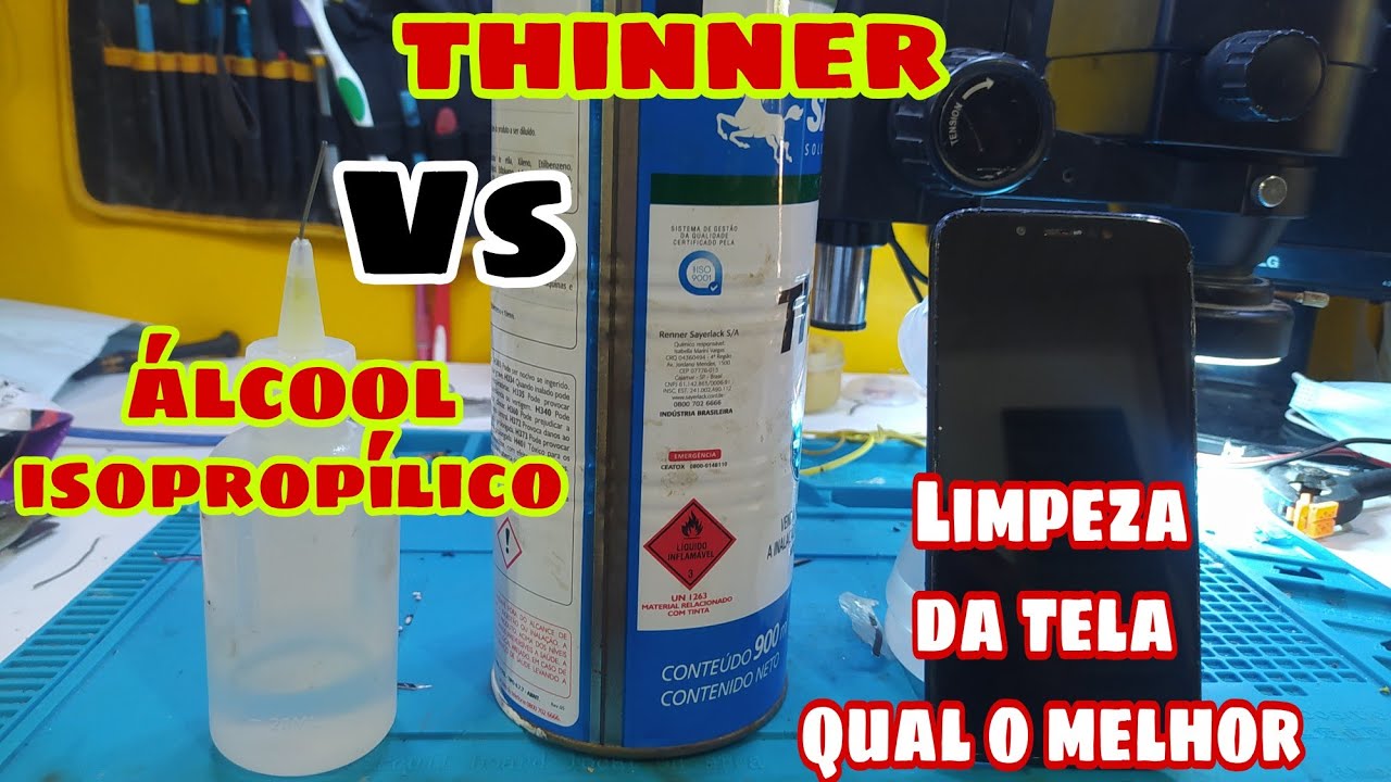 THINNER VS ÁLCOOL ISOPROPÍLICO QUAL MELHOR PRA LIMPEZA DA TELA ACABAMENTO FINAL