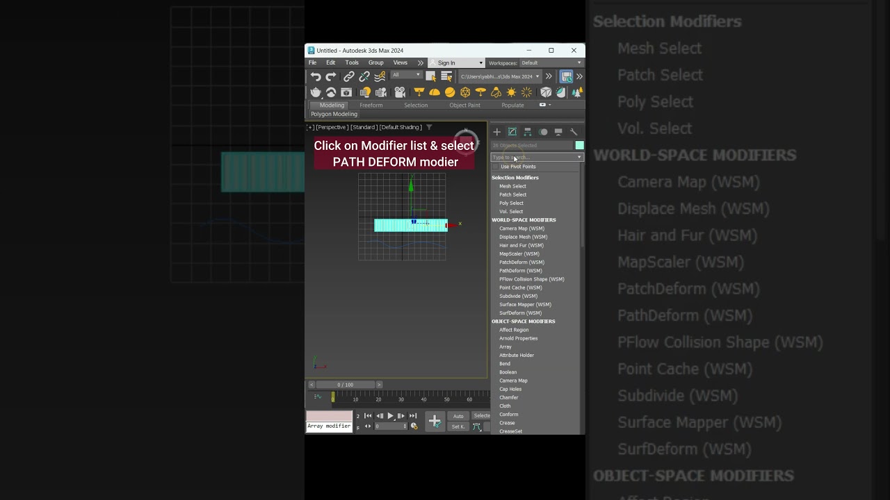 Master Path Deform in 3ds Max in  Seconds! 🚀 #shorts