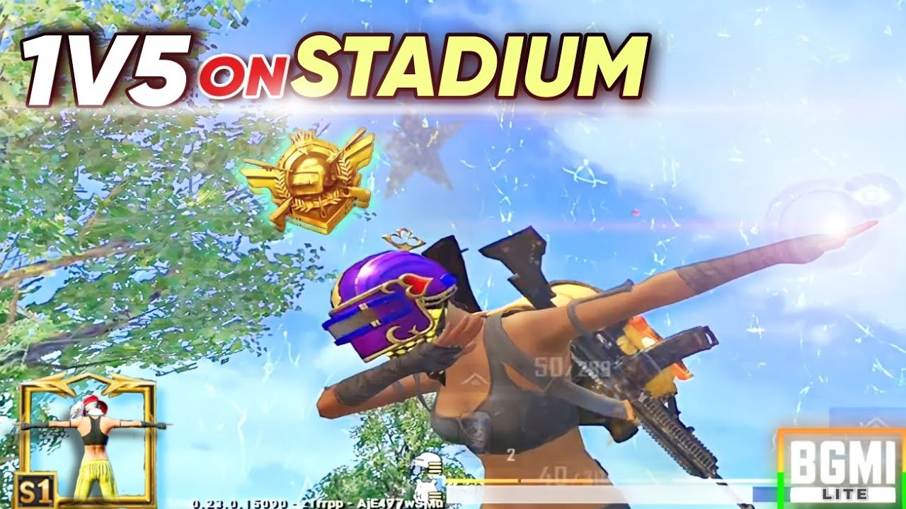 1v5 ON STADIUM | BGMI LITE | DrOiD MONK || #Lou_wan #gujjar_x #cartoonfreak