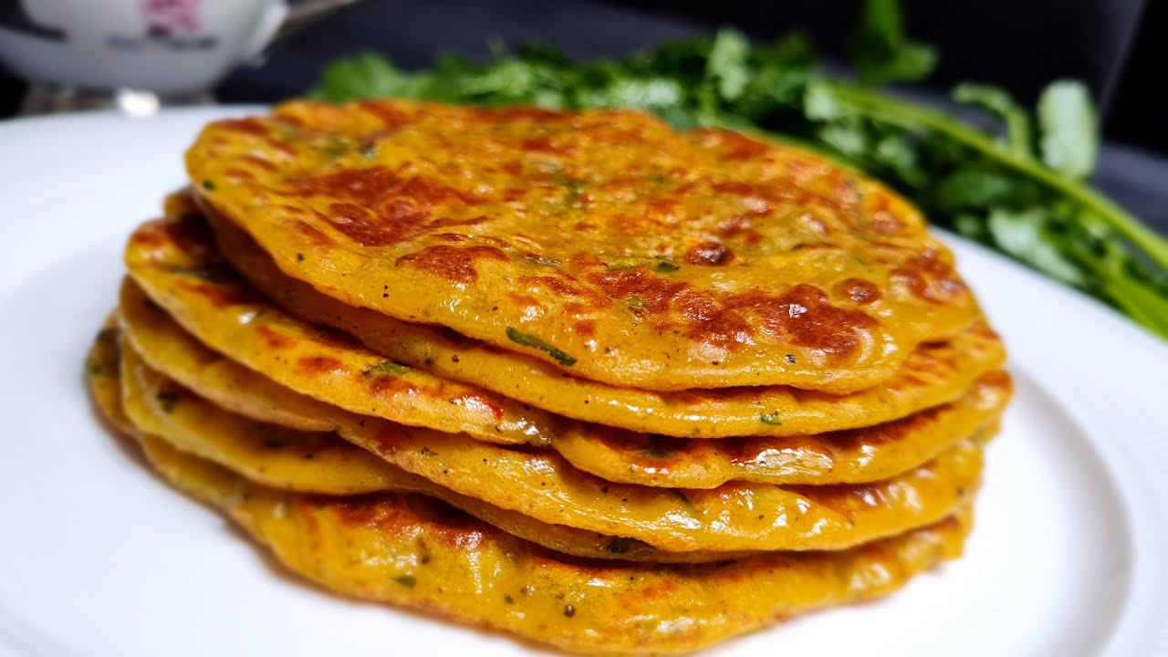 How to make PARATHA with LIQUID DOUGH! No need to ROLL or KNEAD!!