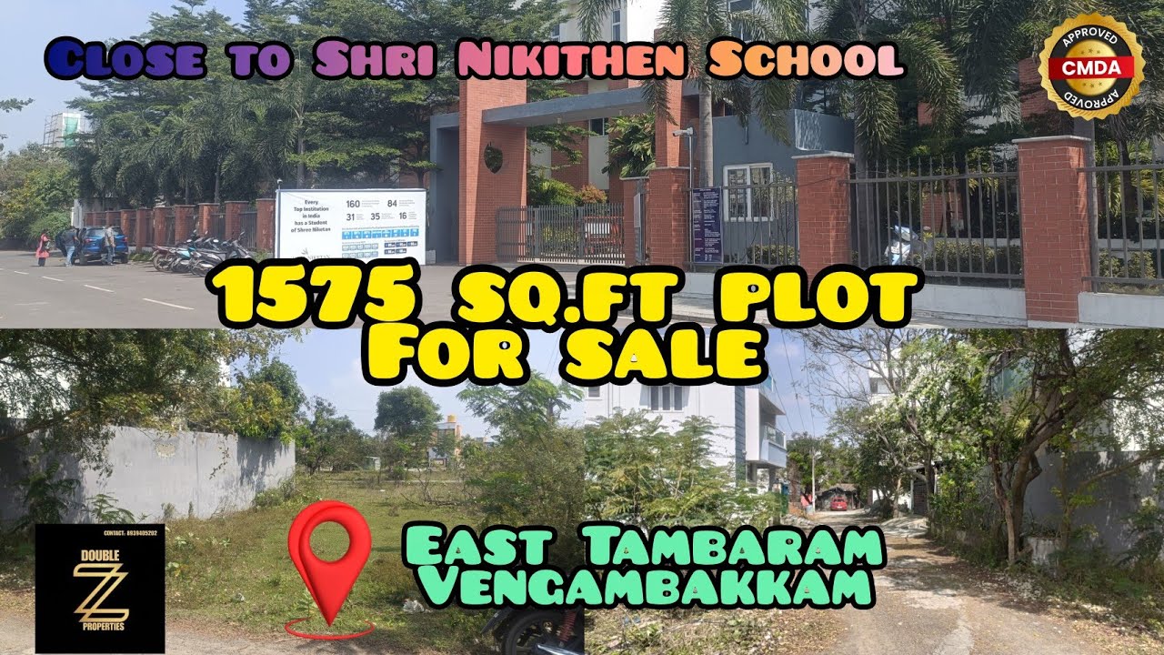 🤩 Corner Plot For Sale 📍 East Tambaram| Vengambakkam| 50FT Road 🛣️| Close to Shri Nikithen School 🎒🏫