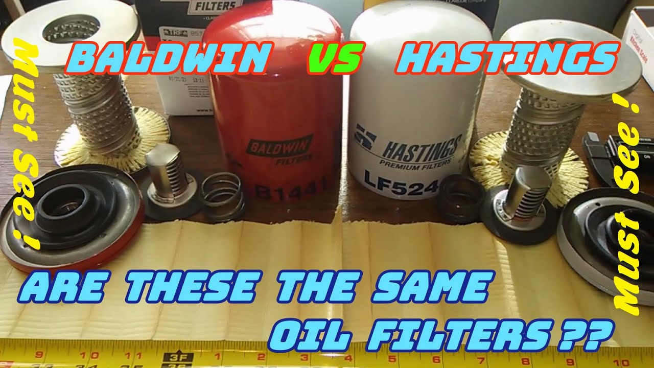 Hastings Oil Filter Cut Open LF524,   Baldwin B1441 Oil Filter Cut Open Comparison