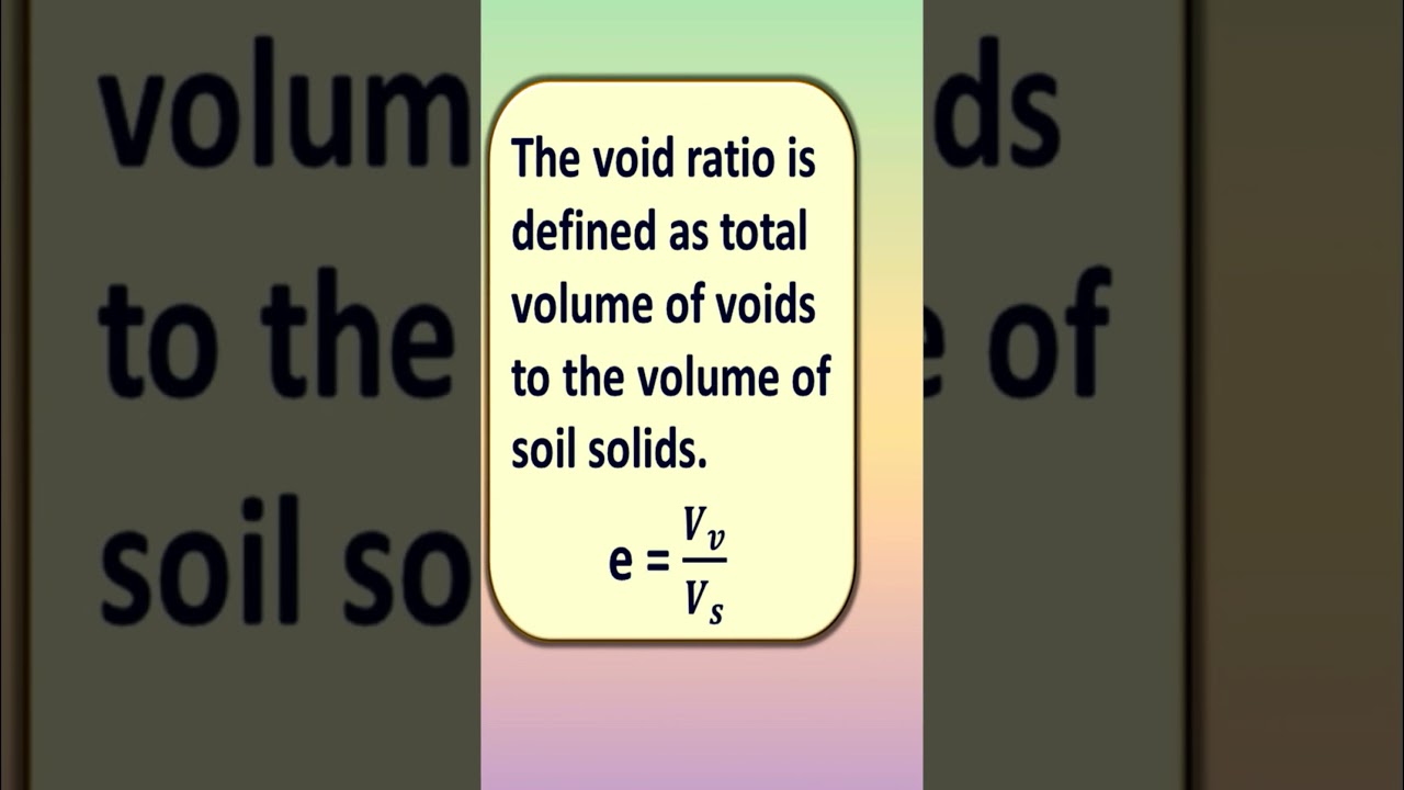 Void ratio | Soil mechanics | #shorts