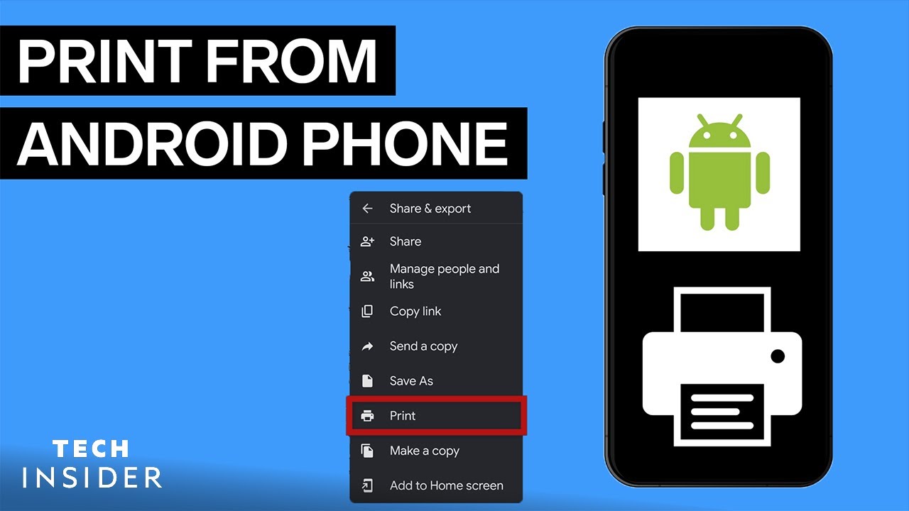 Как печатать с телефона Android