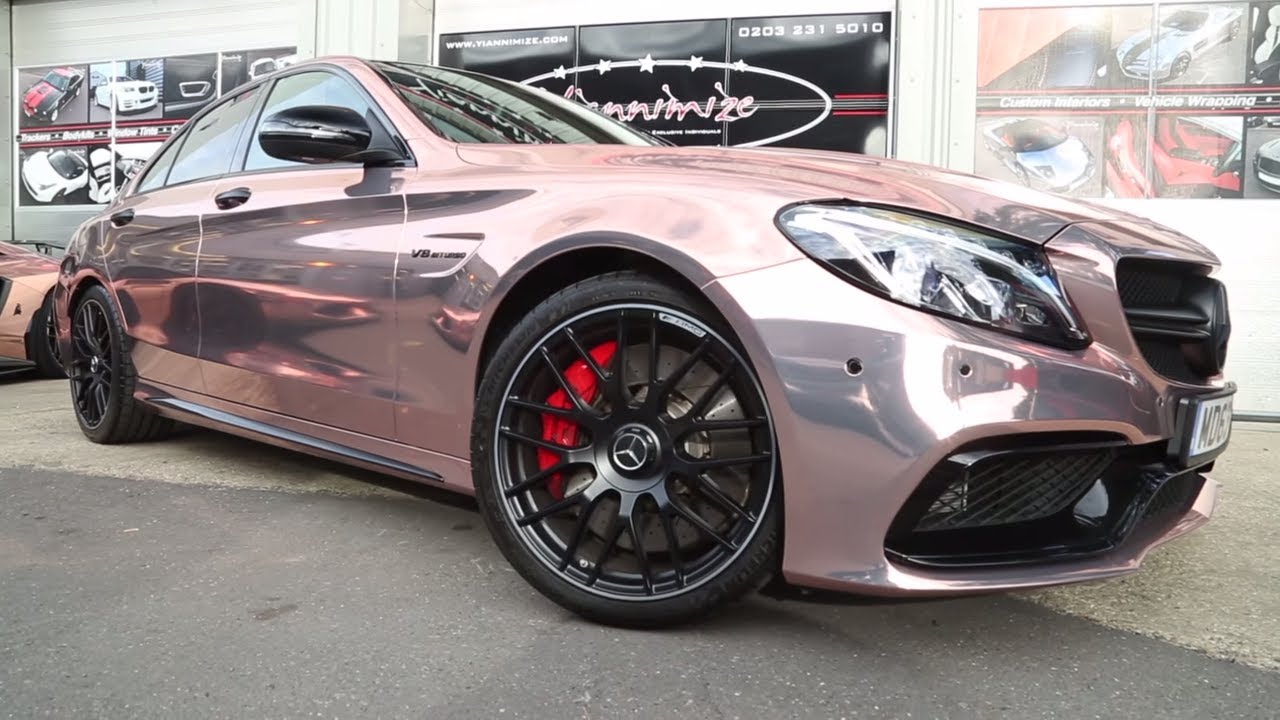 C63 AMG Wrapped CHROME ROSE GOLD!!