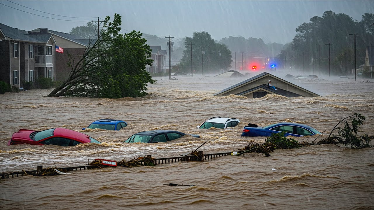 Chaos in North Carolina! Catastrophic Flooding Swept Away Homes & Cars in Southern Pines