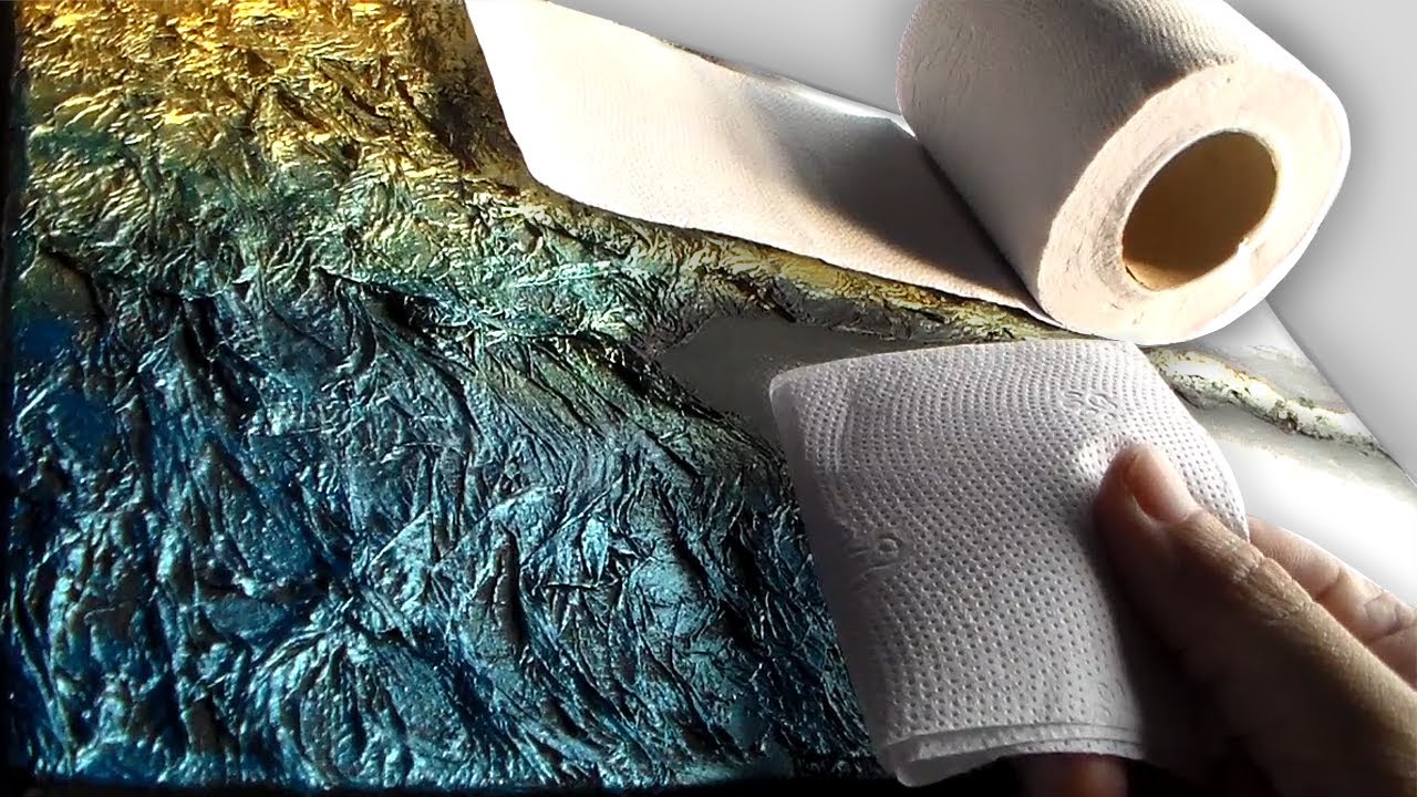 New Textured Abstract Painting Technique with Toilet Paper