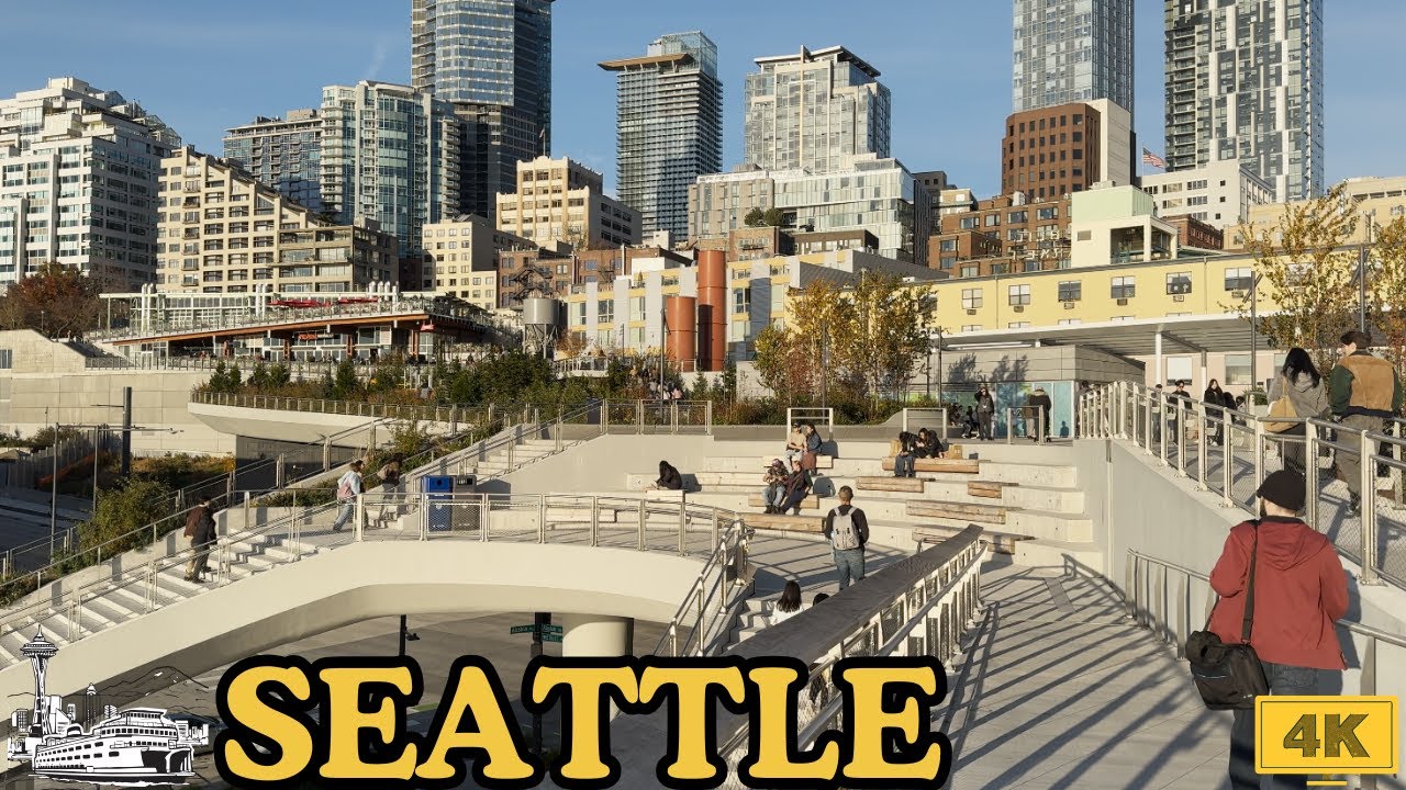 🏙️Seattle's Breathtaking Waterfront: Pike Market - Waterfront Park Silent Walk 4K 60fps@MrBeeTours