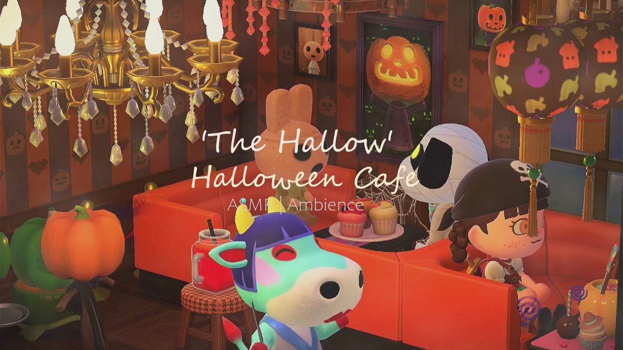 'The Hallow' Halloween Cafe 🍷🍽👻 | Animal Crossing | ASMR 🎃🦇🕯