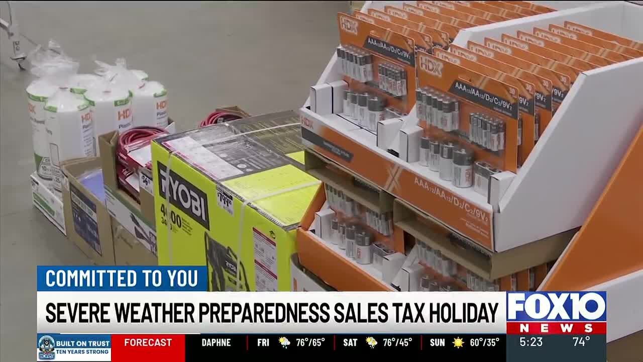 Alabama severe weather preparedness sales tax holiday begins this weekend
