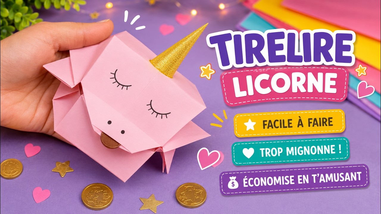Comment faire une licorne kawaii tirelire facile