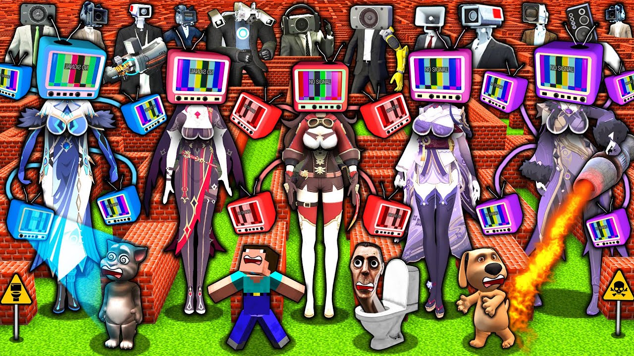SURVIVAL MAZE of TV WOMAN vs SKIBIDI TOILET in MINECRAFT animation CAMERA MAN MECHA TITAN BOSSES