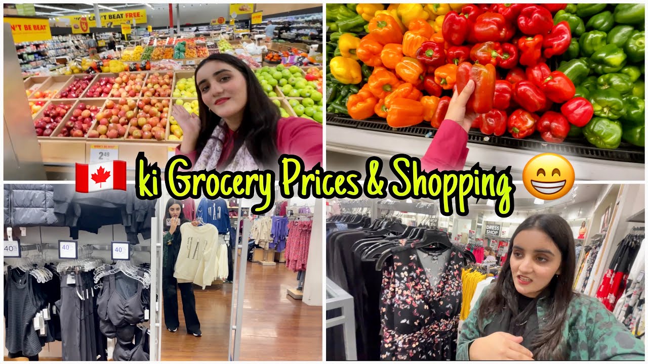 Canada ki Grocery Shopping 🛍️ 😃-Sab kuch milta yahan🫡😅-College ky liyay Shopping ki😁