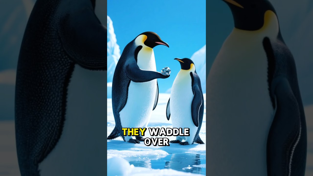Penguin Love: The Sweetest Proposal on Ice ❤️ #FunFacts #BrainBites
