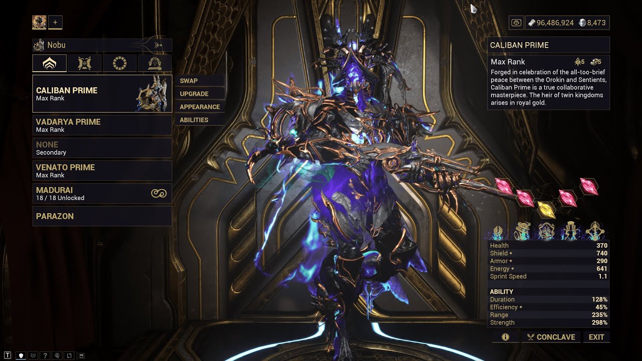 Warframe Maximum Investment - Caliban Prime | Isleweaver