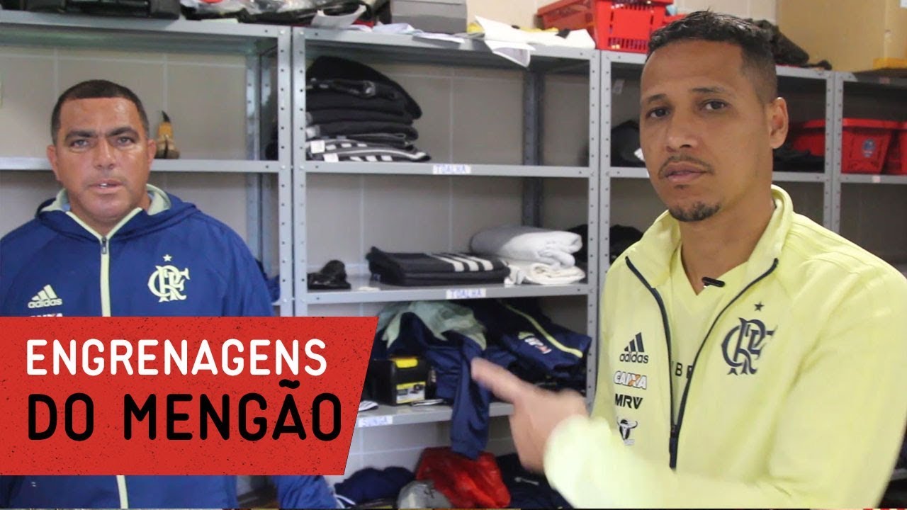 Preparação para o jogo com a rouparia do Flamengo
