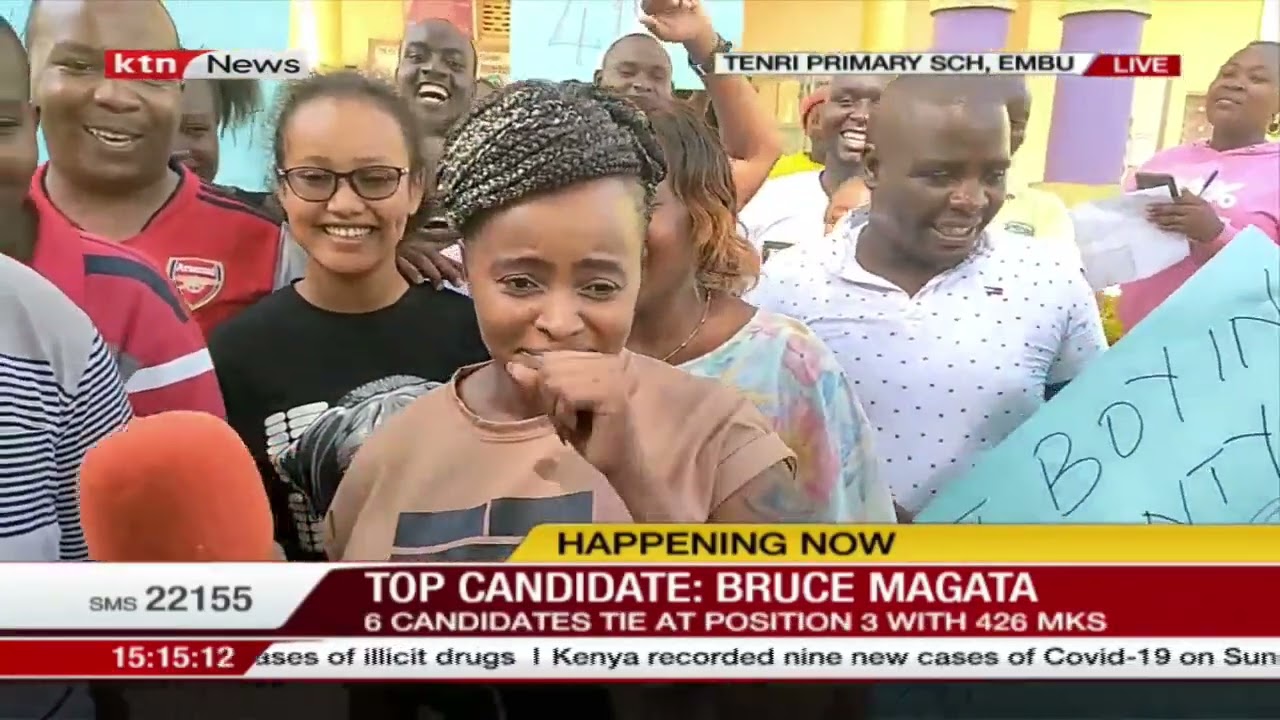 Tenri primary school celebrates after a good performance during the 2021KCPE exams